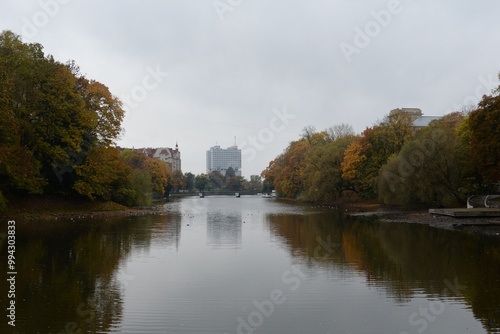 Nizhny Pond in autumn in Kaliningrad