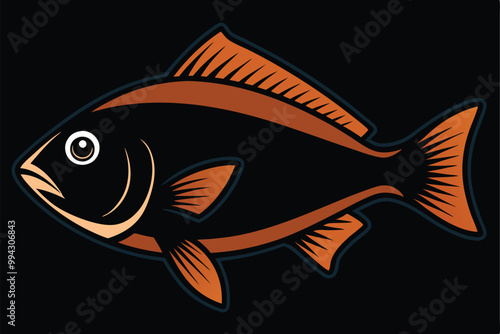 Solid color Mangrove Snapper animal vector design