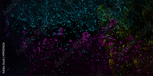 Scattered heavy dark multicolor colored texture grunge texture on a dark sky surface lightning abstract background. Abstract background with multicolor rough grainy stone or concrete wall texture.	