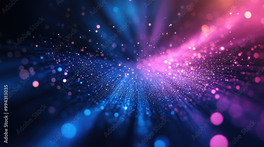 Abstract background featuring defocused blue and purple lights from fiber optics Abstract background featuring defocused blue and purple lights from fiber optics