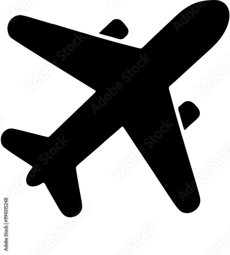 Black plane icon 