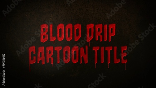 Cartoon Dripping Blood Horror Text and Title Intro