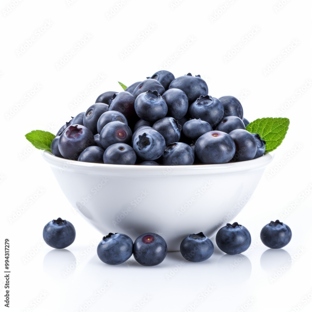 blueberries in a saucer on the white background blueberries in a saucer on the white background