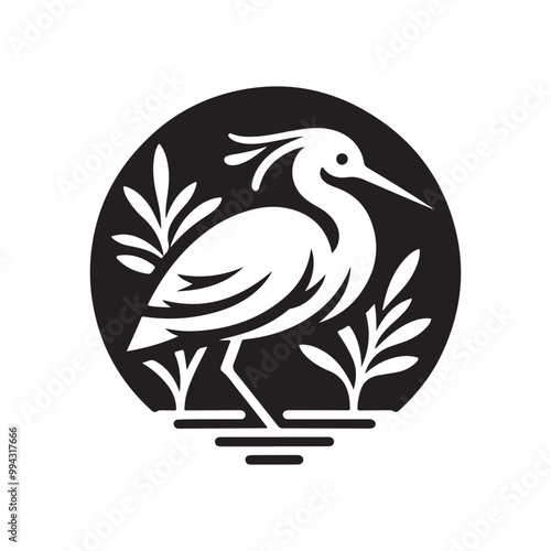 Little Egret Silhouette Vector Illustration – Elegant Stock Graphics