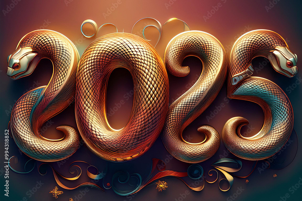 Colección de imágenes con el número 2025 del próximo año y enfocado a diferentes motivos.