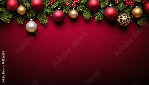 christmas background with red balls