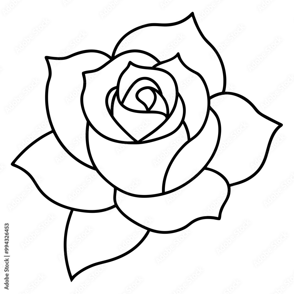 black and white rose line art vector illustration black and white rose line art vector illustration