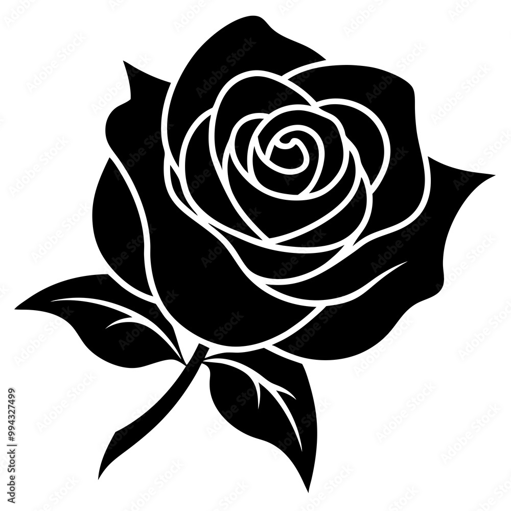 black and white rose vector illustration black and white rose vector illustration