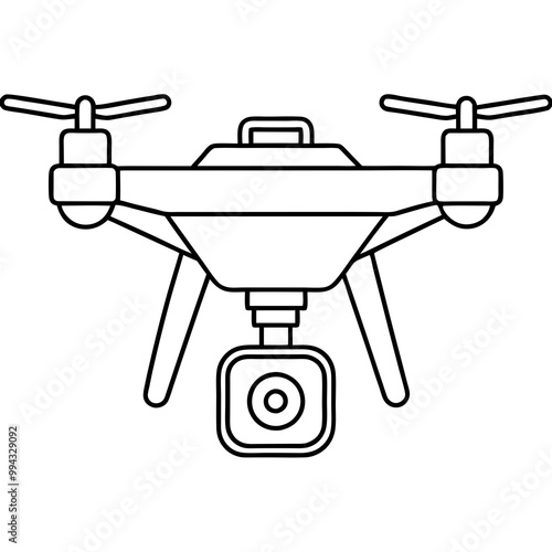 professional drone camera line art vector illustration 