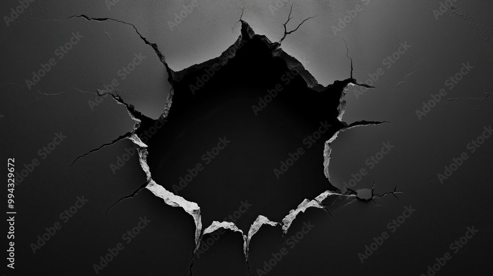 custom made wallpaper toronto digitalblack hole breaking through black wall