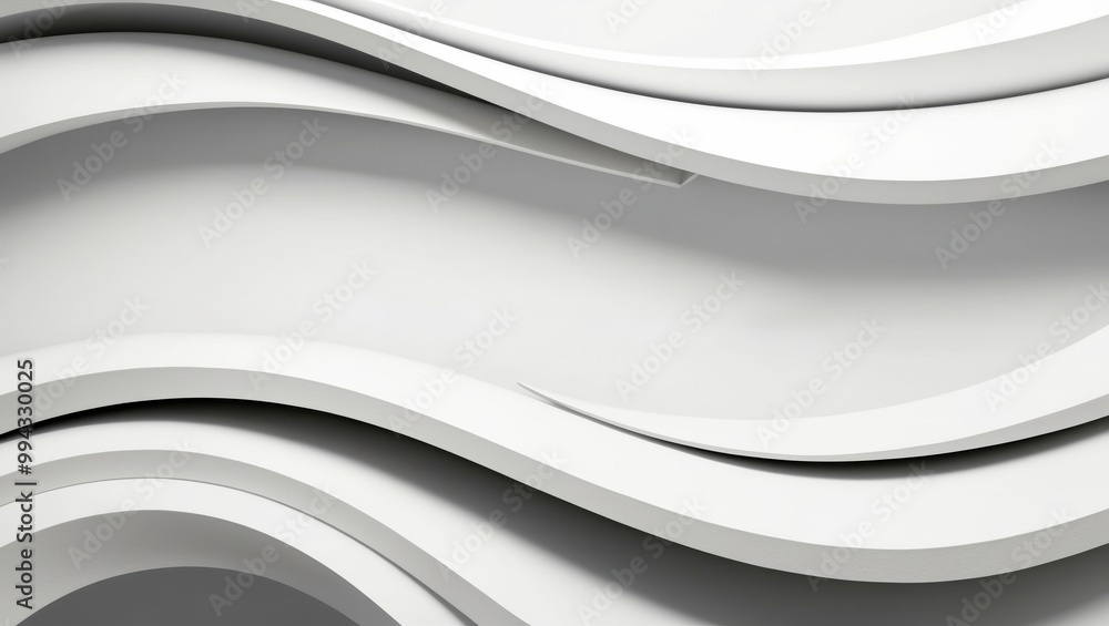 White abstract curves with layered design White abstract curves with layered design