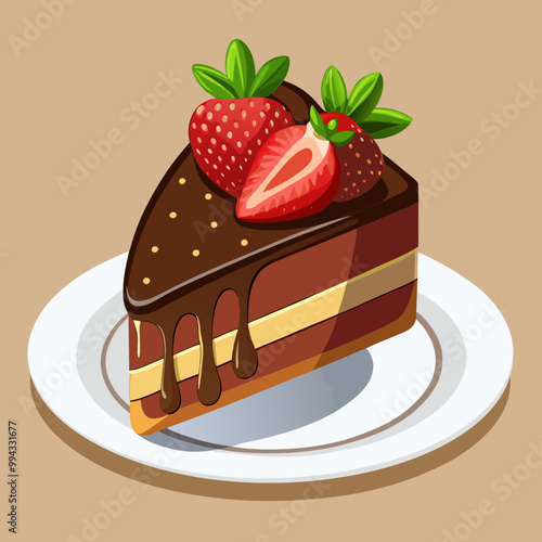 chocolate cake with strawberry