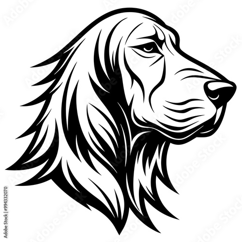 bloodhound head side view minimalist vector illustration 