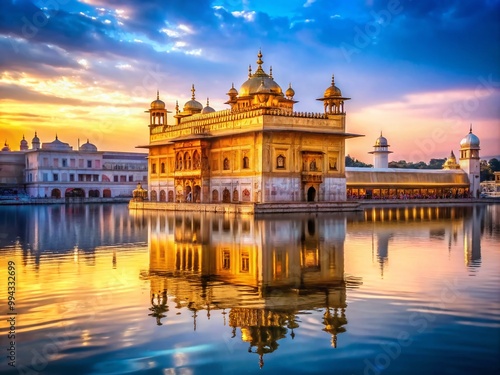 Majestic Golden Temple in Amritsar: A Serene Reflection of Culture and Spirituality in Punjab