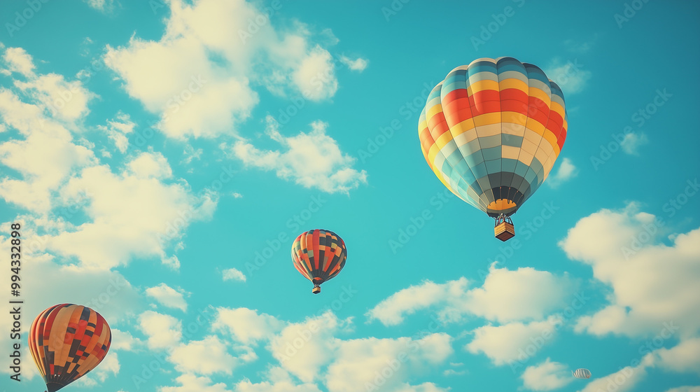 Obraz premium Colorful Hot Air Balloons in Sky