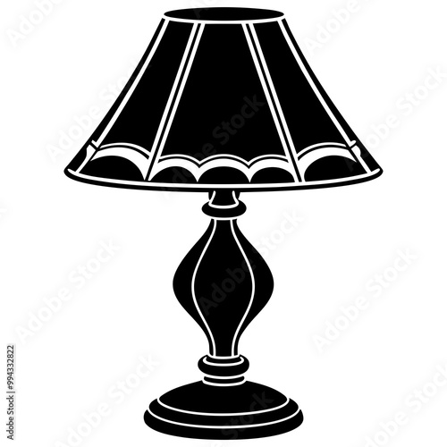 table lamps set silhouette vector illustration 