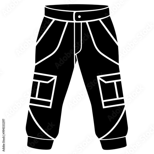 cargo pants silhouette vector illustration