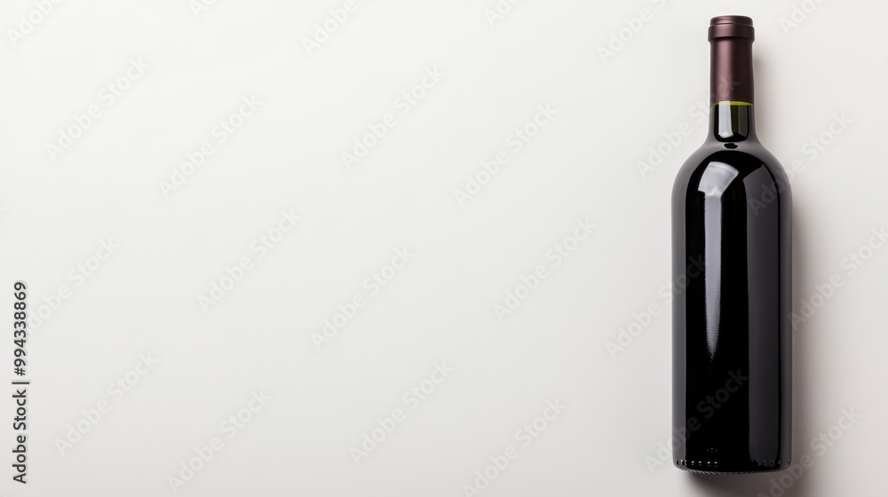 Red wine bottle, alcohol drink isolated on white background with copy space Red wine bottle, alcohol drink isolated on white background with copy space