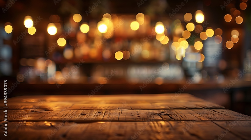 Empty wooden table with christmas theme in background, Warm Glow: A Cozy Evening at a Wooden Table Empty wooden table with christmas theme in background, Warm Glow: A Cozy Evening at a Wooden Table