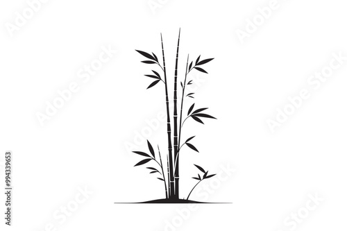 Bamboo  silhouette vector illustration, Elegant Bamboo Silhouettes vector.
