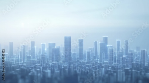 Lidar for Smart Cities, Lidar technology being used in urban planning, set against a city skyline background 3D illustration