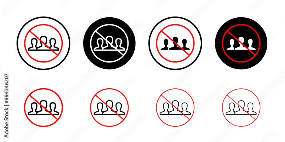 No gathering icon thin line vector illustration No gathering icon thin line vector illustration
