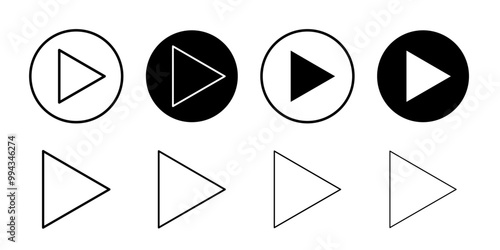 Play button icon thin line vector illustration