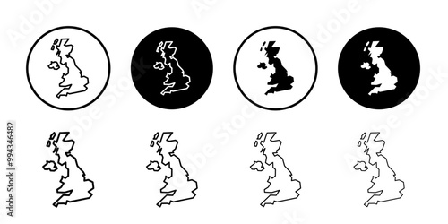 United Kingdom map icon thin line vector illustration