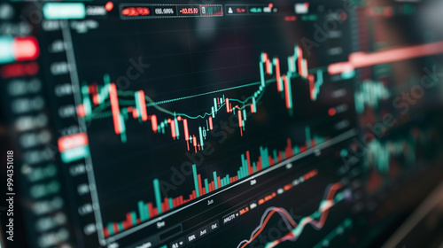 A detailed chart showing cryptocurrency market movements with candlestick patterns. Ideal for content related to trading, finance, and cryptocurrency market analysis.