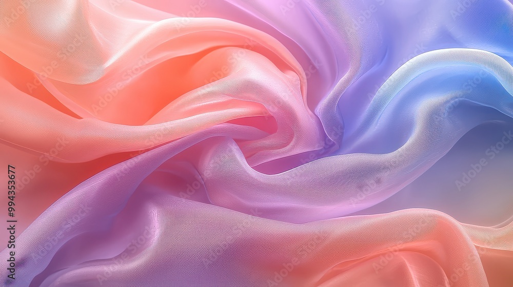 A colorful piece of fabric with a swirl pattern. The colors are pink, purple, and blue A colorful piece of fabric with a swirl pattern. The colors are pink, purple, and blue