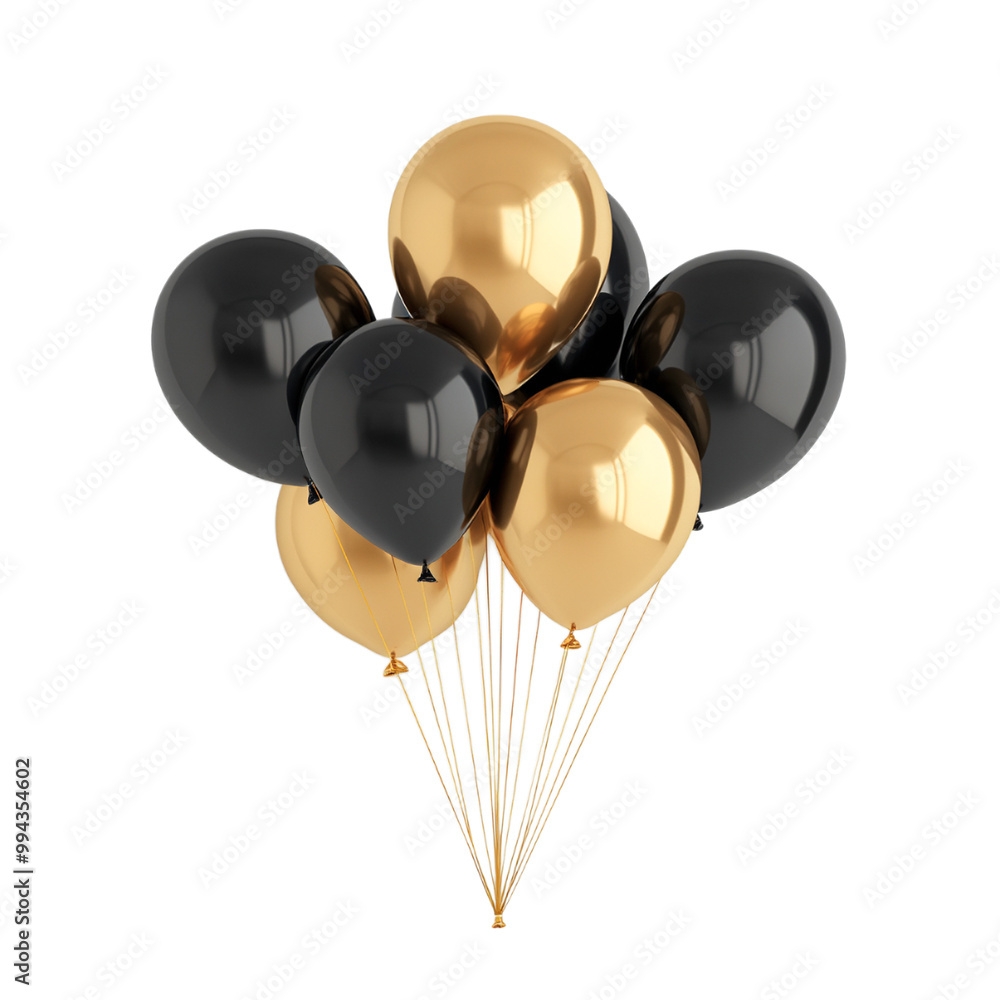 Gold and black balls on a transparent background. Gold and black balls on a transparent background.
