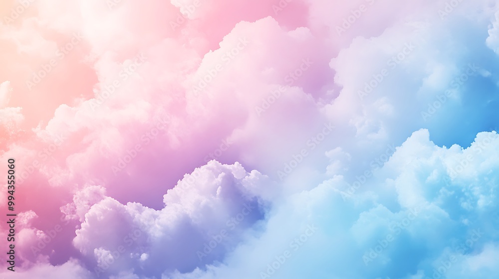 Pastel Colored Cloudscape on a Vibrant Sky Background Pastel Colored Cloudscape on a Vibrant Sky Background