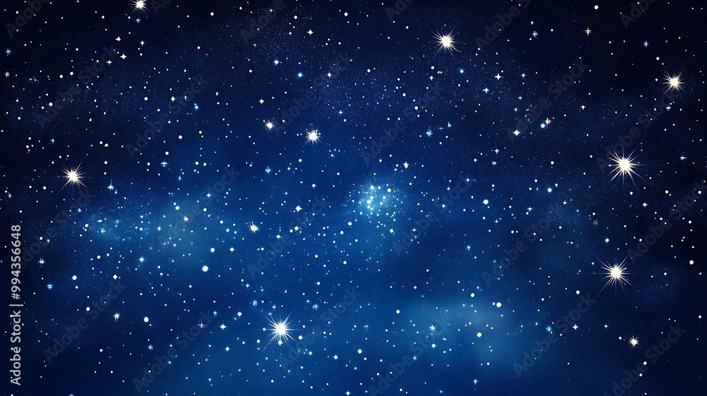 Fototapeta premium Starry Night Sky with Glimmering Stars and Nebulae