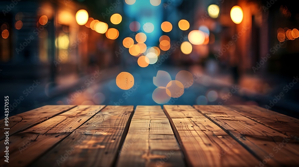 Empty wooden table with christmas theme in background, Warm Glow: A Cozy Evening at a Wooden Table Empty wooden table with christmas theme in background, Warm Glow: A Cozy Evening at a Wooden Table