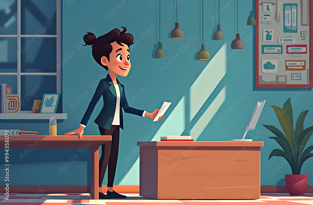 a girl is waiting for voters at the elections , illustration a girl is waiting for voters at the elections , illustration