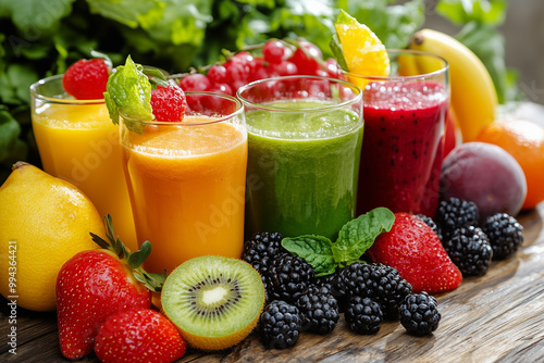 Healthy smoothie with fresh fruits and vegetables ready to blend