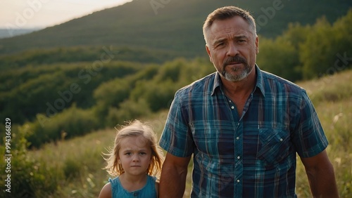 father with daughter outdoor dad walking photo