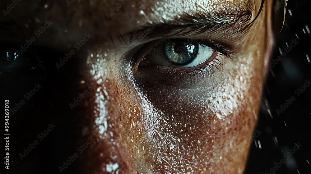 Intense Gaze: Close Up Portrait of a Determined Person Intense Gaze: Close Up Portrait of a Determined Person