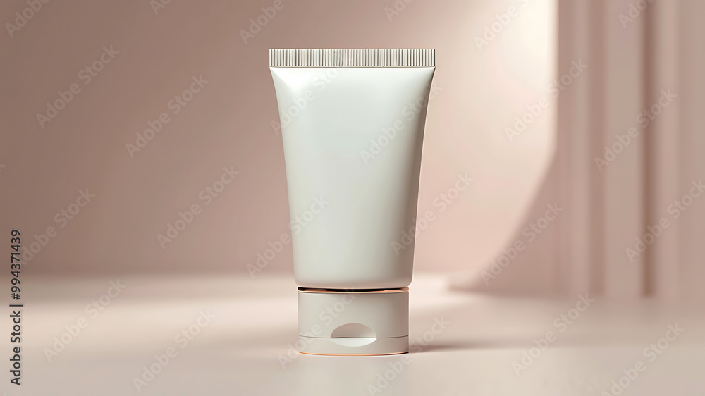 A white tube template for cosmetic packaging with blank space for text or design. Mockup image isolated A white tube template for cosmetic packaging with blank space for text or design. Mockup image isolated