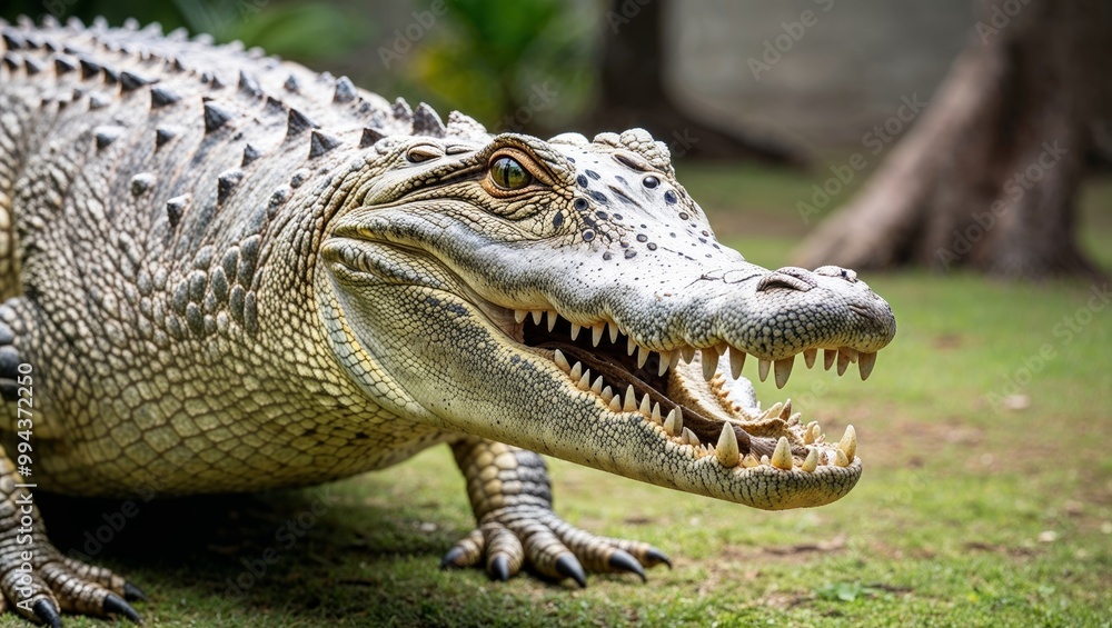 Fototapeta premium portrait of a white crocodile