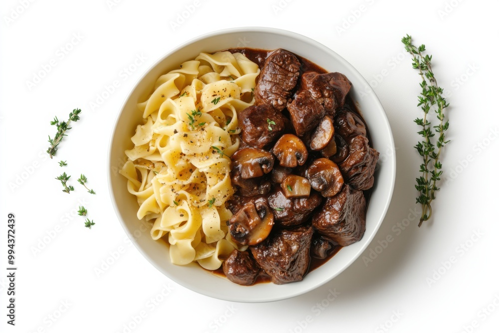 Beef Bourguignon with Buttered Noodles Beef Bourguignon with Buttered Noodles