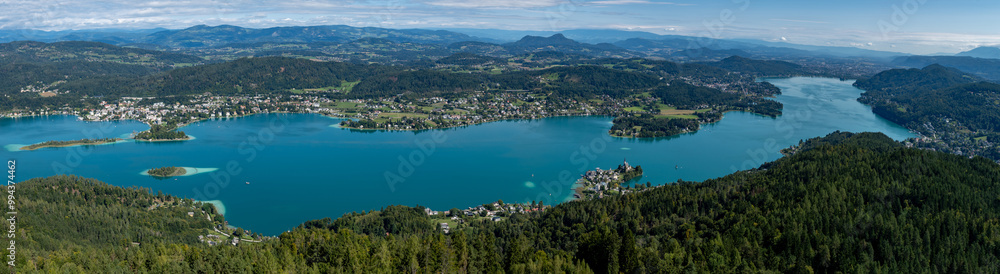 View Over Lake Woerthersee (Wörther See) In Carinthia In Austria View Over Lake Woerthersee (Wörther See) In Carinthia In Austria