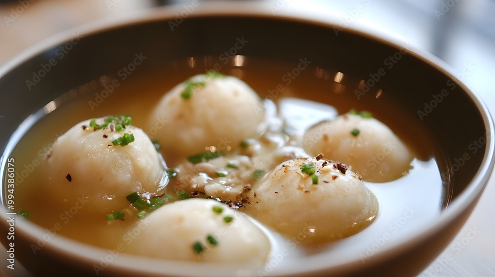 Beef marrow dumplings in clear broth Beef marrow dumplings in clear broth