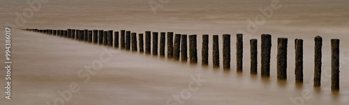 Groins at Brean Sands, Somerset, UK photo