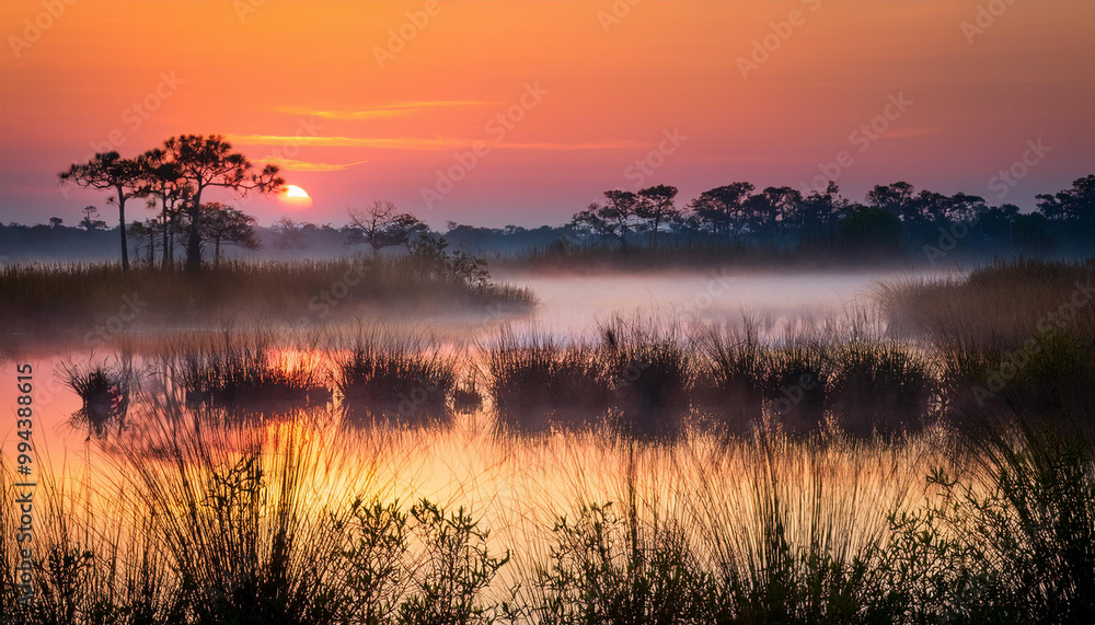 Wetlands of the Everglades at Sunrise Wetlands of the Everglades at Sunrise