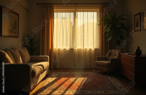 The light from the window brings the room