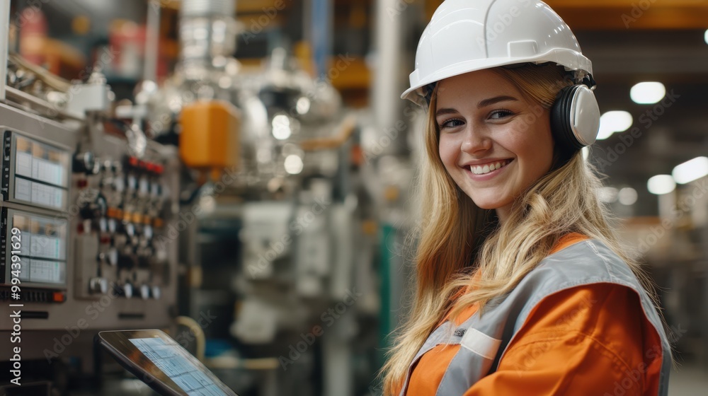 The Smiling Engineer in Factory