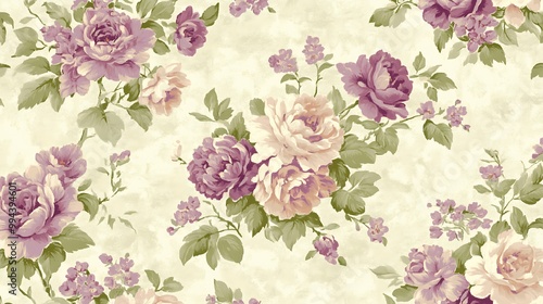 Embrace Timeless Elegance with A Soft Vintage Wallpaper Featuring Delicate Floral Patterns, Perfect for Creating a Cozy and Charming Atmosphere in Any Room of Your Home or Creative Space
