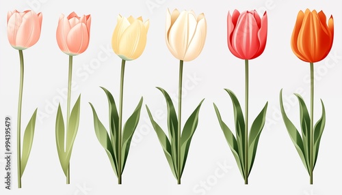 Wallpaper Mural set of tulips Torontodigital.ca