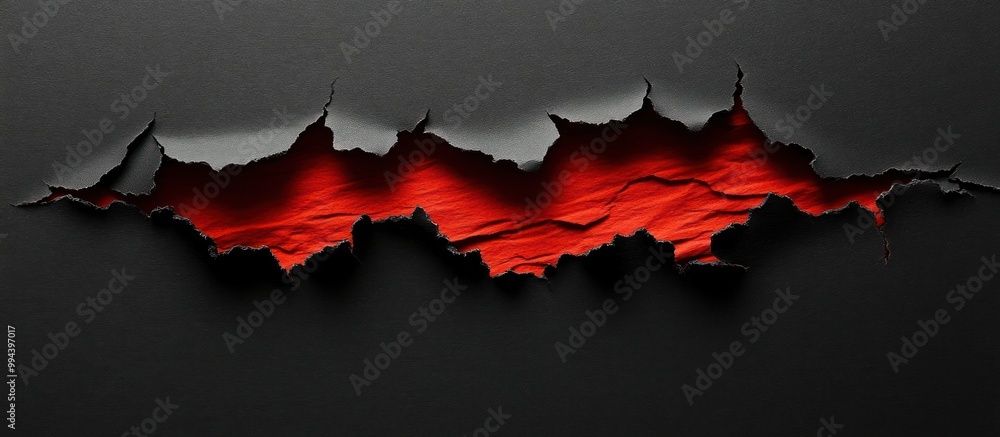 Fototapeta premium Torn Paper Red Reveal